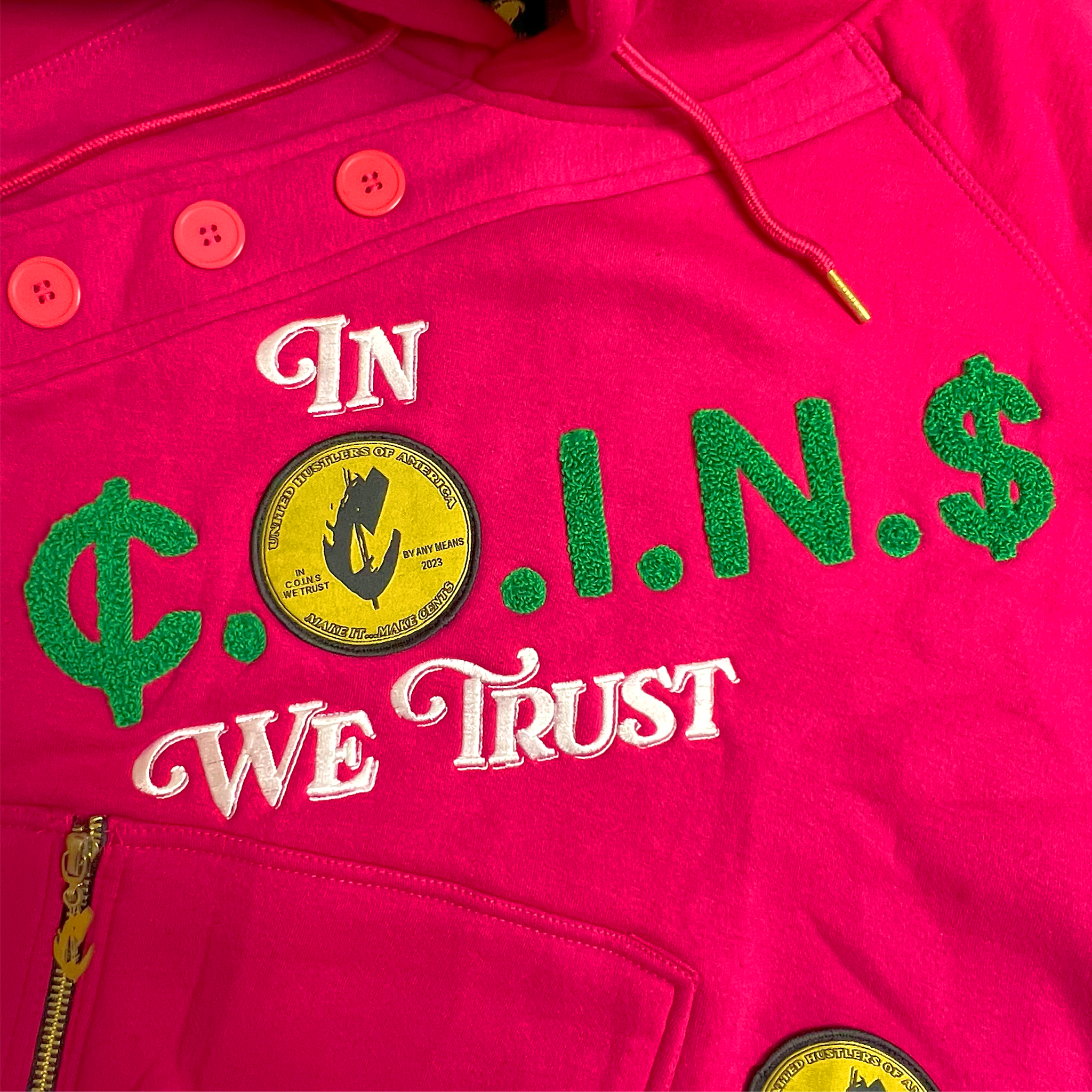 C.O.I.N.$ Woman’s Crop Top Cotton Hooded Sweatsuits