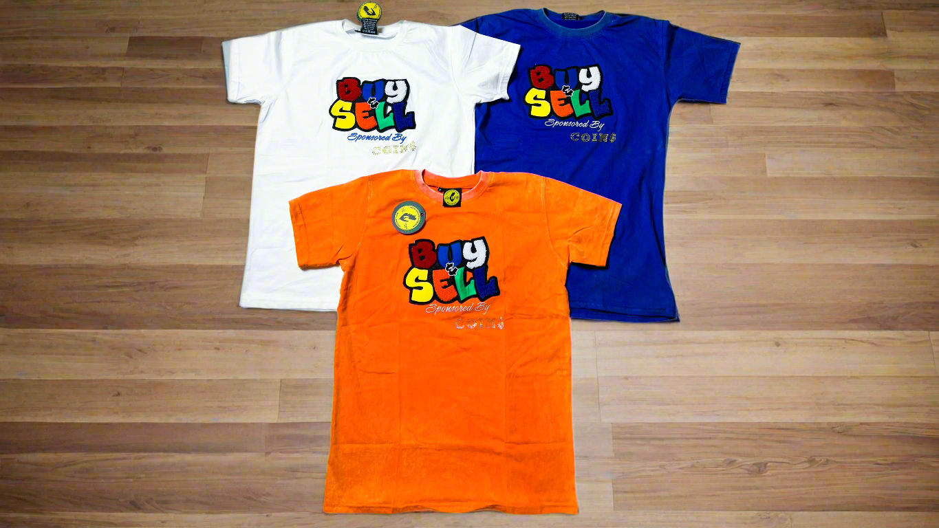"BUY & SELL " ACID WASHED PIMA COTTON T-SHIRT