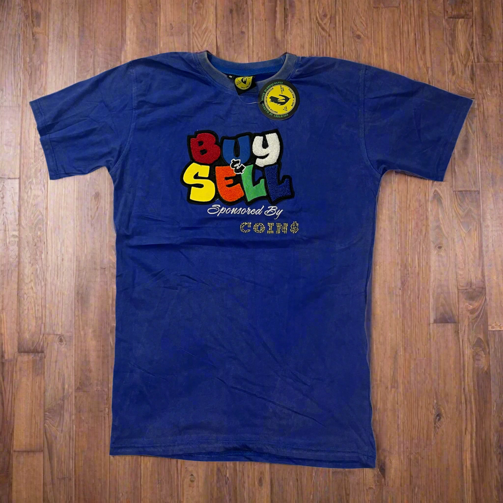 "BUY & SELL " ACID WASHED PIMA COTTON T-SHIRT