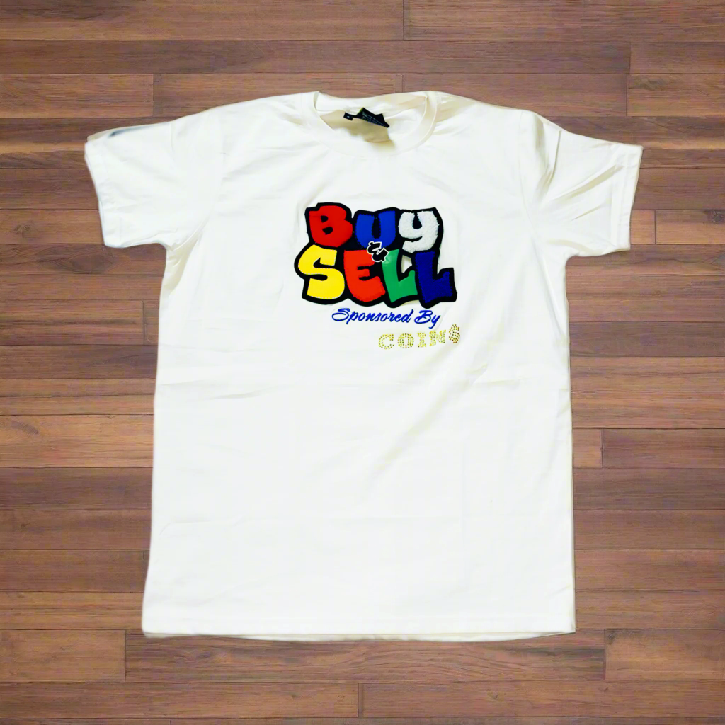 "BUY & SELL " ACID WASHED PIMA COTTON T-SHIRT