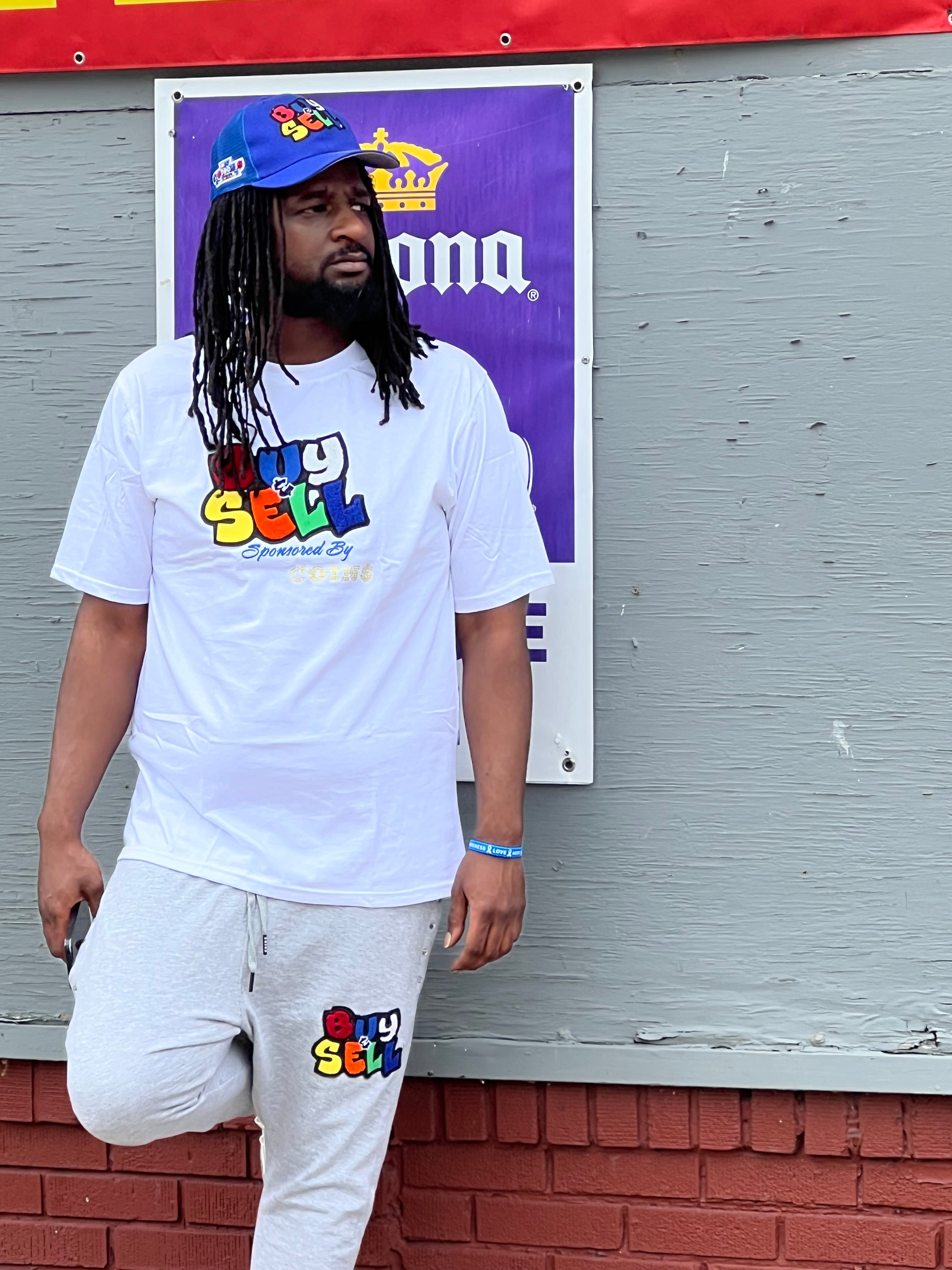 "BUY & SELL " ACID WASHED PIMA COTTON T-SHIRT