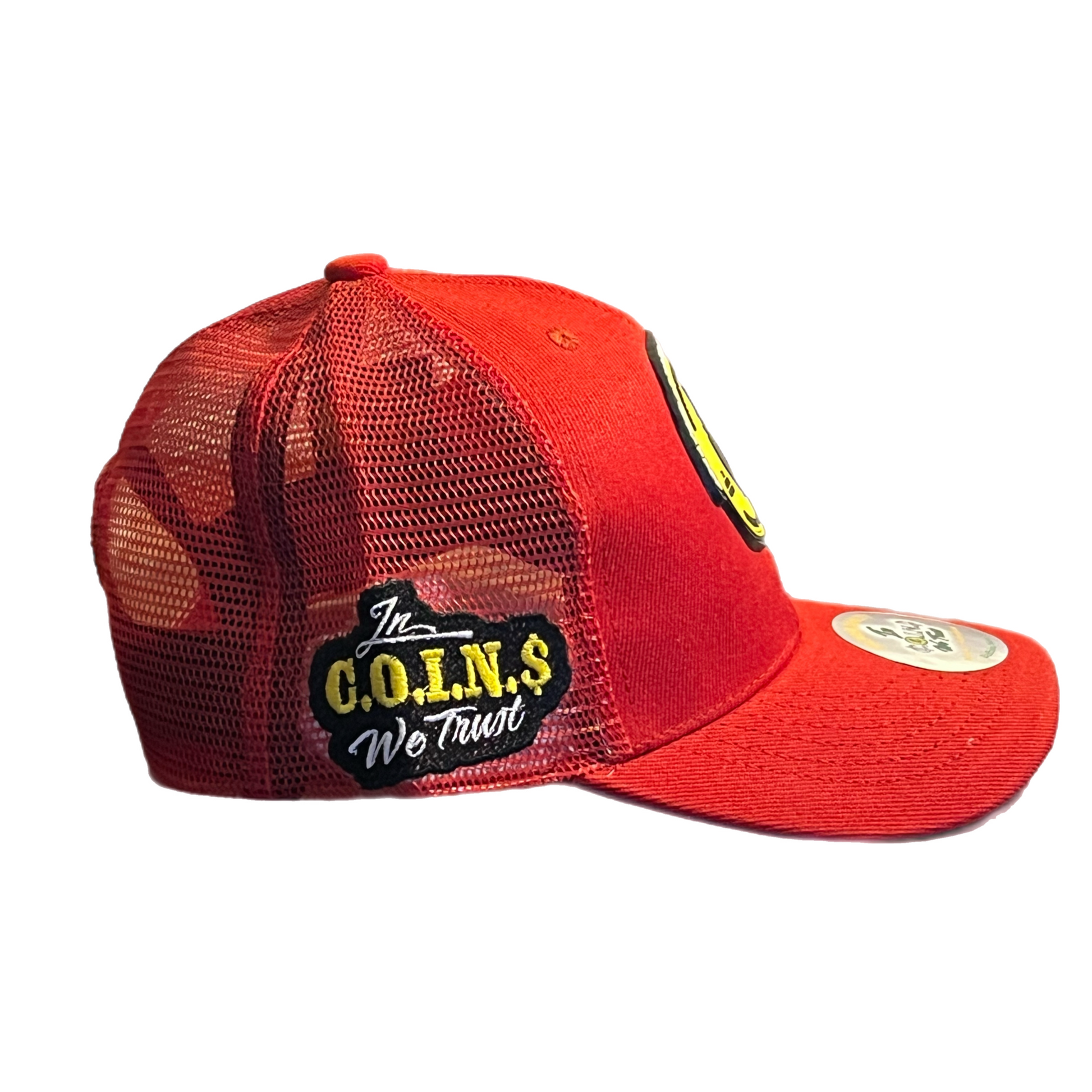 C.O.I.N.$ SNAPBACK CURVED BILL TRUCKER HATS