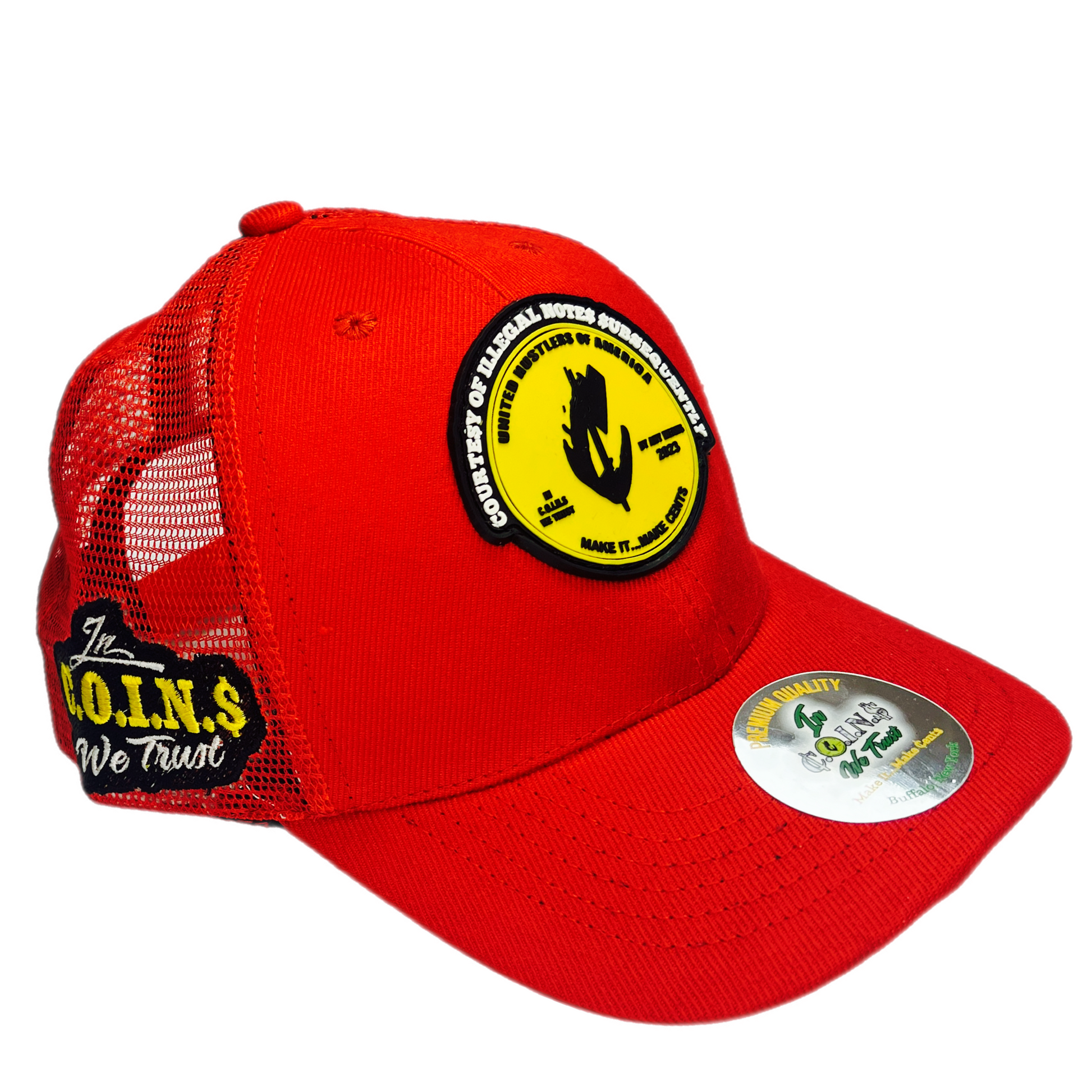 C.O.I.N.$ SNAPBACK CURVED BILL TRUCKER HATS