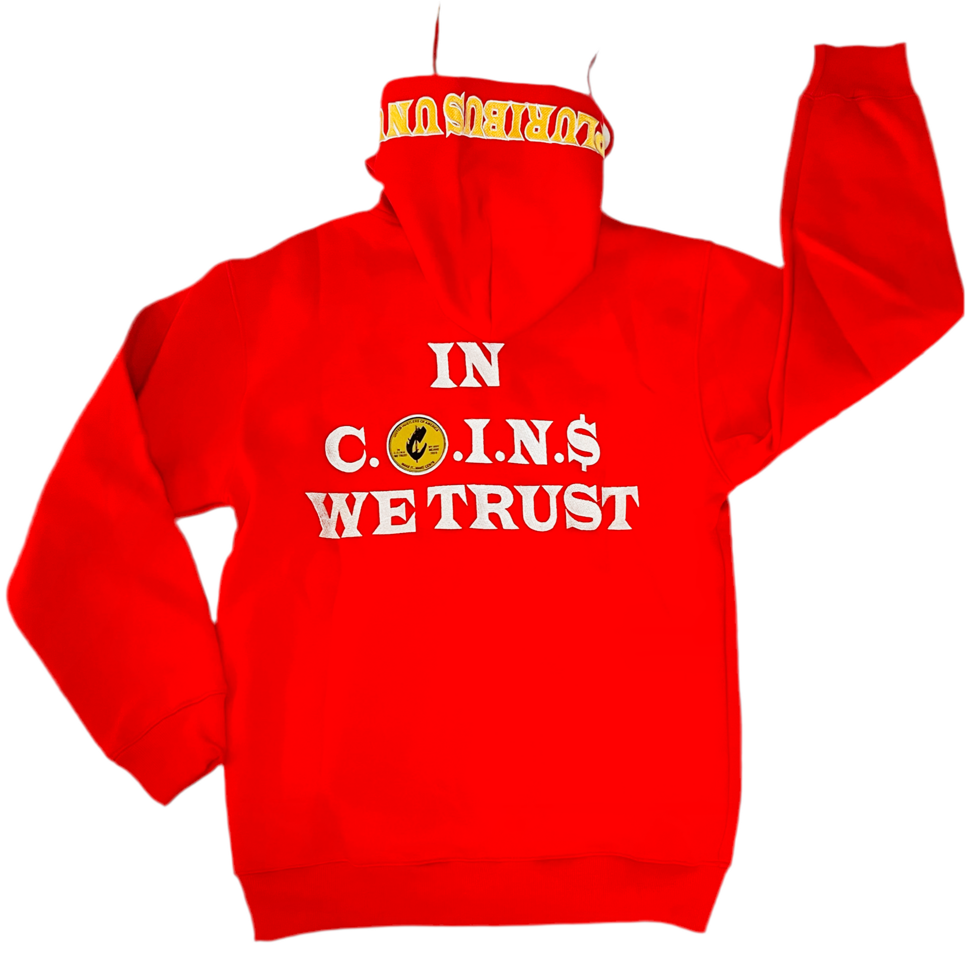 C.O.I.N.$ Treasury Dept. Cotton Relaxed Fit All Over Print Inner Lining Zip Up Hoodies