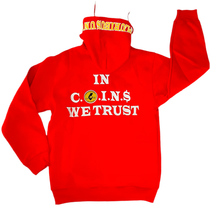 C.O.I.N.$ Treasury Dept. Cotton Relaxed Fit All Over Print Inner Lining Zip Up Hoodies