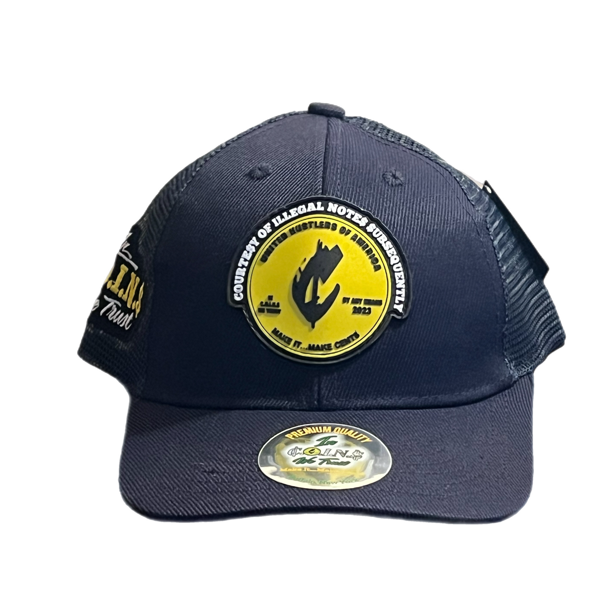 C.O.I.N.$ SNAPBACK CURVED BILL TRUCKER HATS
