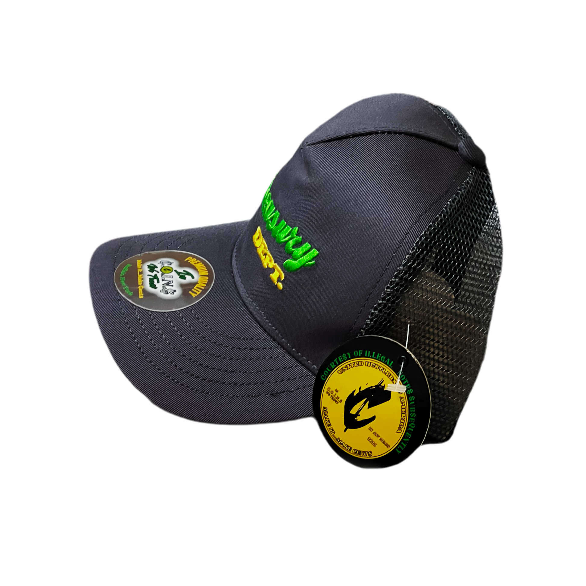 C.O.I.N.$ Treasury Dept. 5 Panel Low Crown Cotton Mesh Adjustable Trucker SnapBack Hats