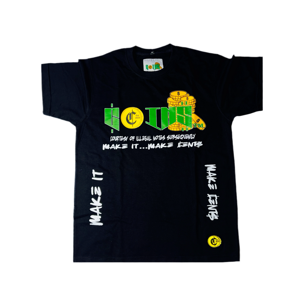C.O.I.N.$ Classic Crew Neck Short  Sleeve Cotton Regular Fit T-Shirts