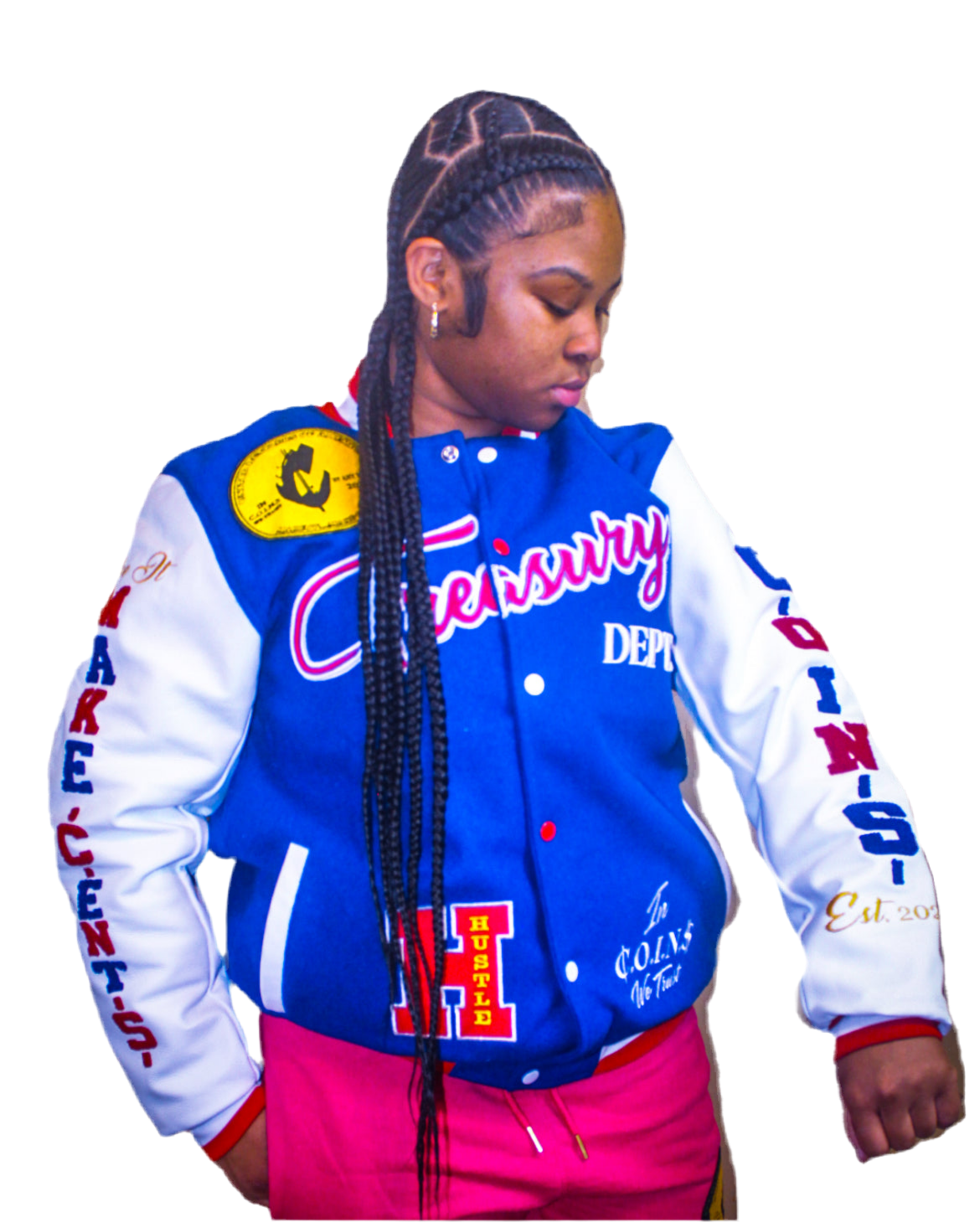 C.O.I.N.$ TREASURY DEPT NEW YORK STATE OF MIND VARSITY JACKET