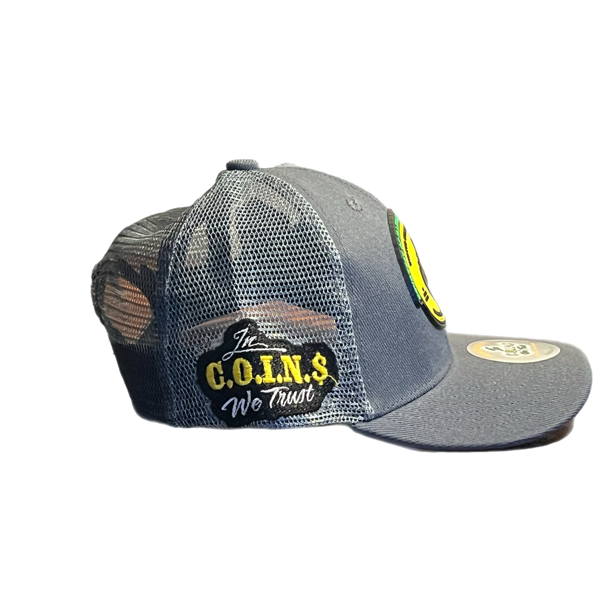 C.O.I.N.$ SNAPBACK CURVED BILL TRUCKER HATS