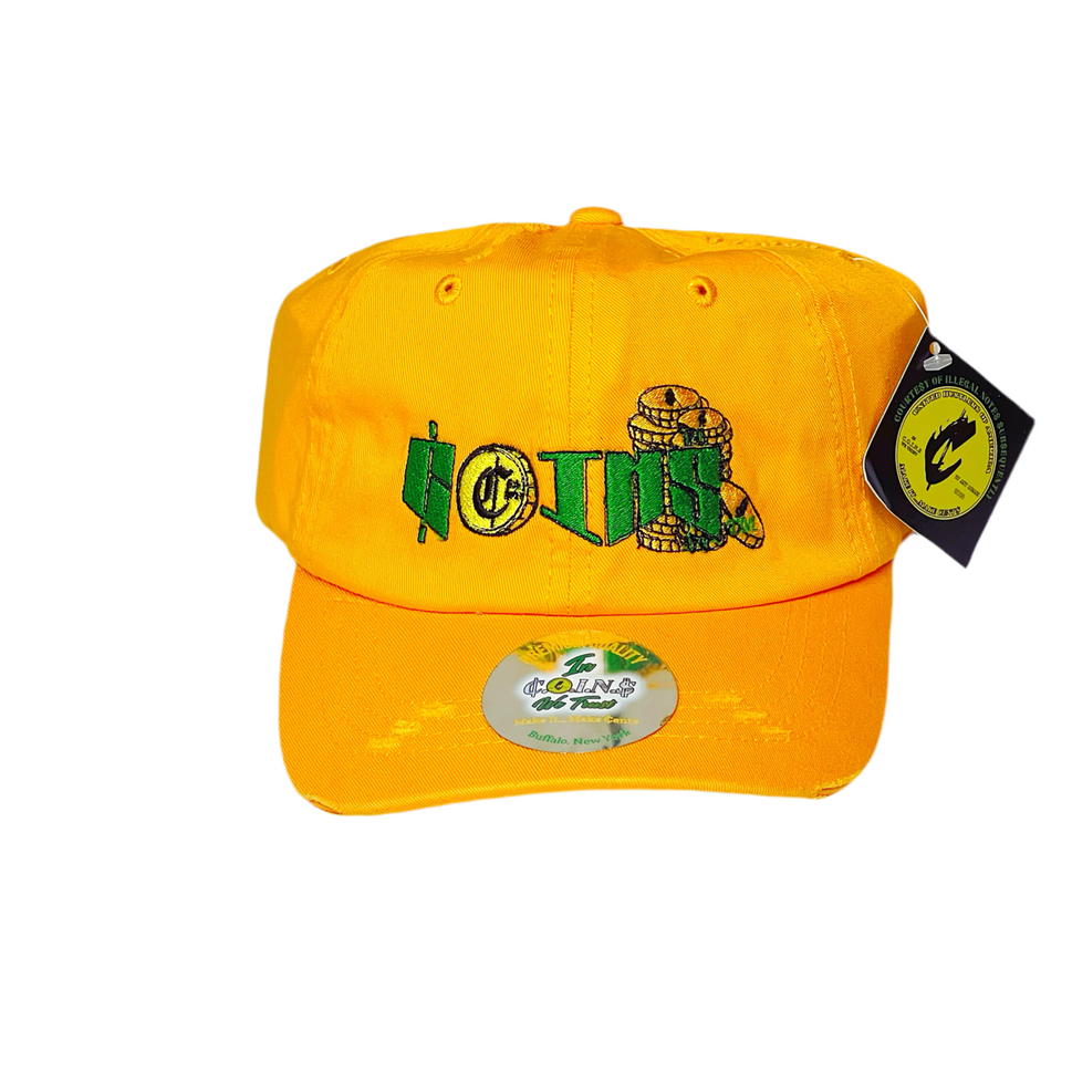 C.O.I.N.$ Treasury Dept. Low Profile  6 Panel  Adjustable Buckle Distressed Vintage Dad Hats
