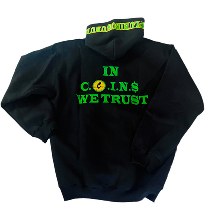 C.O.I.N.$ Treasury Dept. Cotton Relaxed Fit All Over Print Inner Lining Zip Up Hoodies