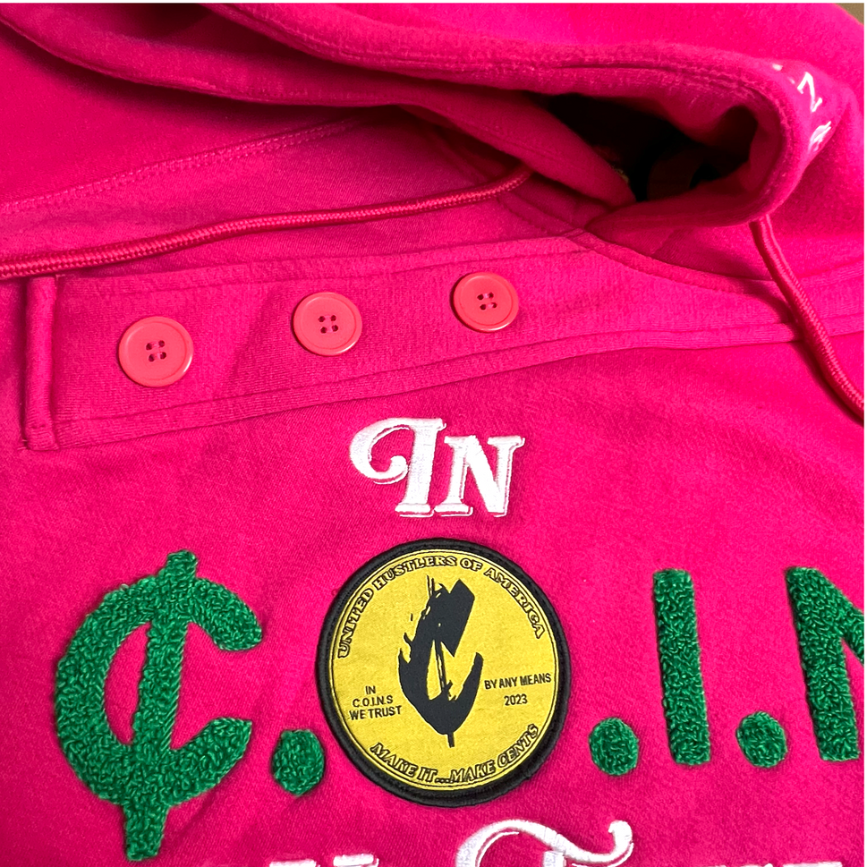 C.O.I.N.$ Woman’s Crop Top Cotton  Hooded Sweatsuits