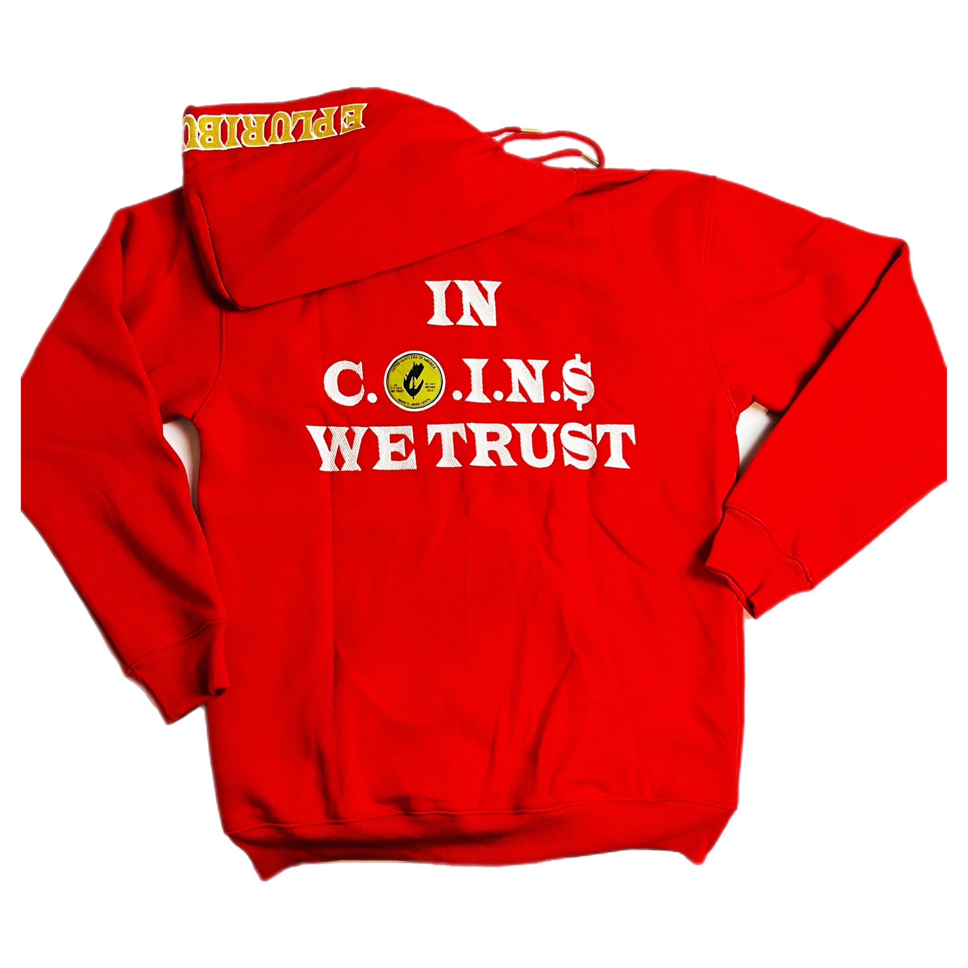 C.O.I.N.$ Treasury Dept. Cotton Relaxed Fit All Over Print Inner Lining Zip Up Hoodies