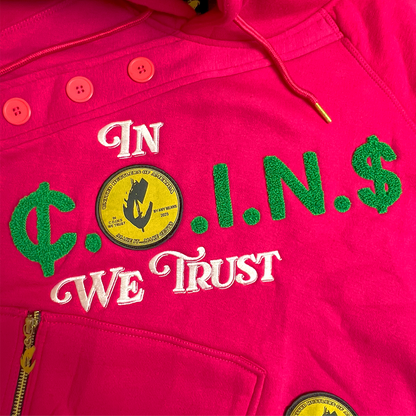 C.O.I.N.$ Woman’s Crop Top Cotton  Hooded Sweatsuits