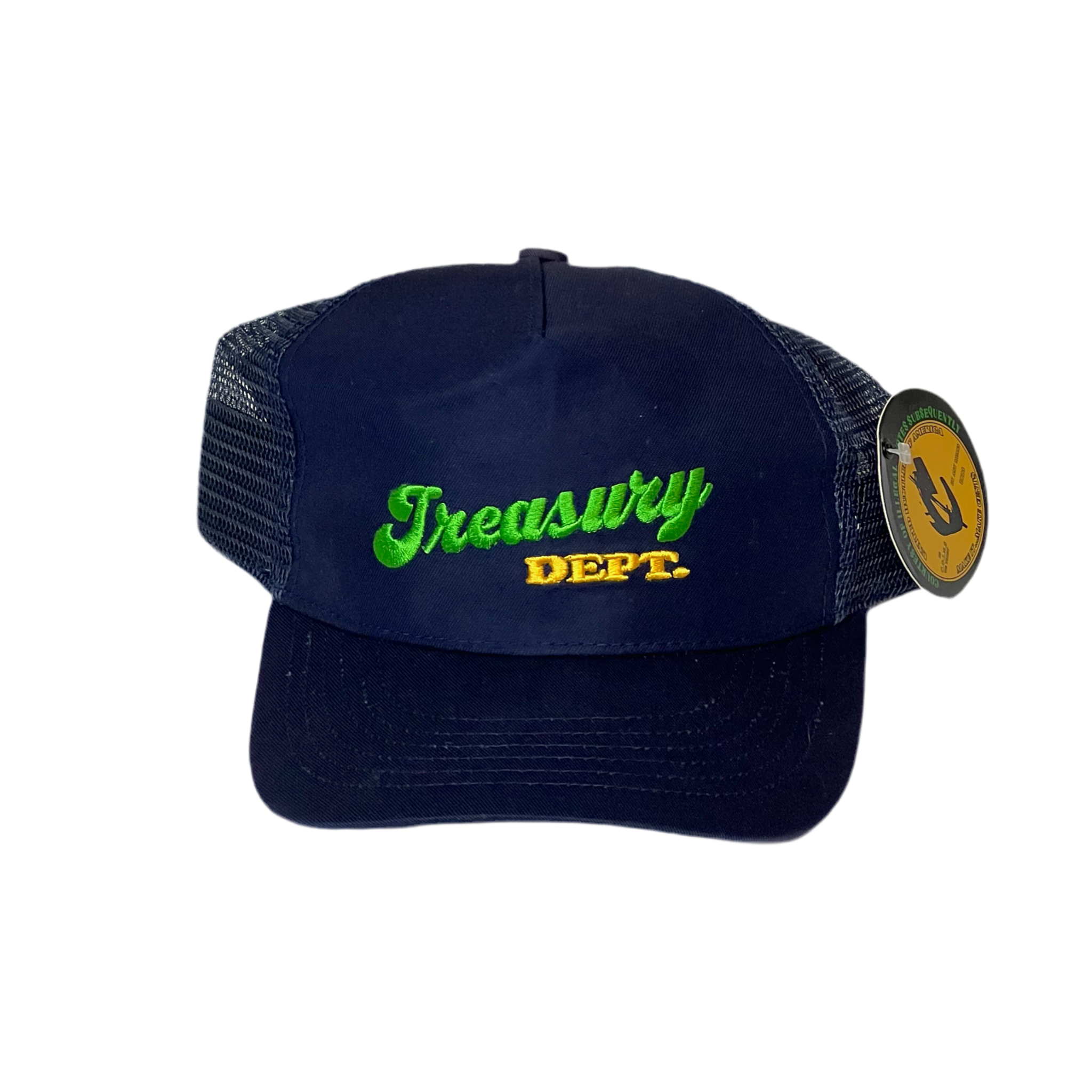 C.O.I.N.$ Treasury Dept. 5 Panel Low Crown Cotton Mesh Adjustable Trucker SnapBack Hats