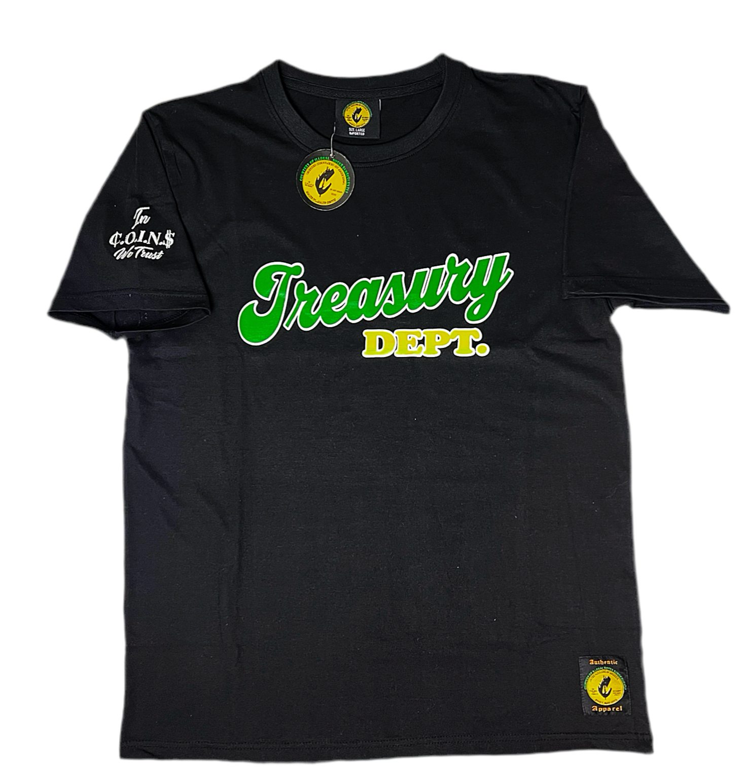 <a href="/products/coins-treasury-dept-cotton-crew-neck-short-sleeve-t-shirts" target="_blank" title="C.O.I.N.$ Treasury dept. Crew Neck Short sleeve Cotton Regular Fit T-Shirts">C.O.I.N.$ TREASURY DEPT. CREW NECK SHORT SLEEVE T-SHIRTS</a>