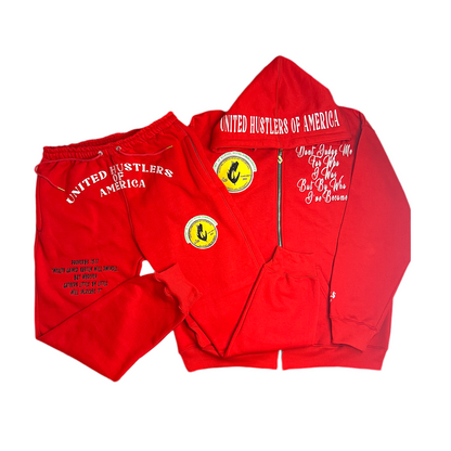 C.O.I.N.$ Relaxed Fit Cotton Zip Up Hooded Sweatsuits
