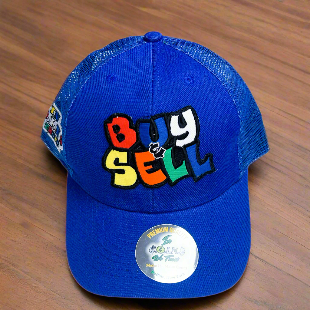 C.O.I.N.$ BUY & SELL CURVED BILL SNAPBACK TRUCKER HAT