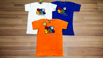 "BUY & SELL " ACID WASHED PIMA COTTON T-SHIRT