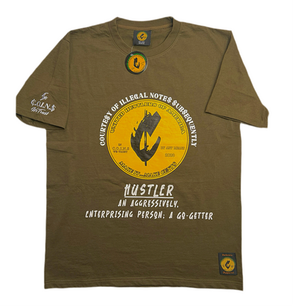 C.O.I.N.$ crew neck Short sleeve T-shirt/ olive