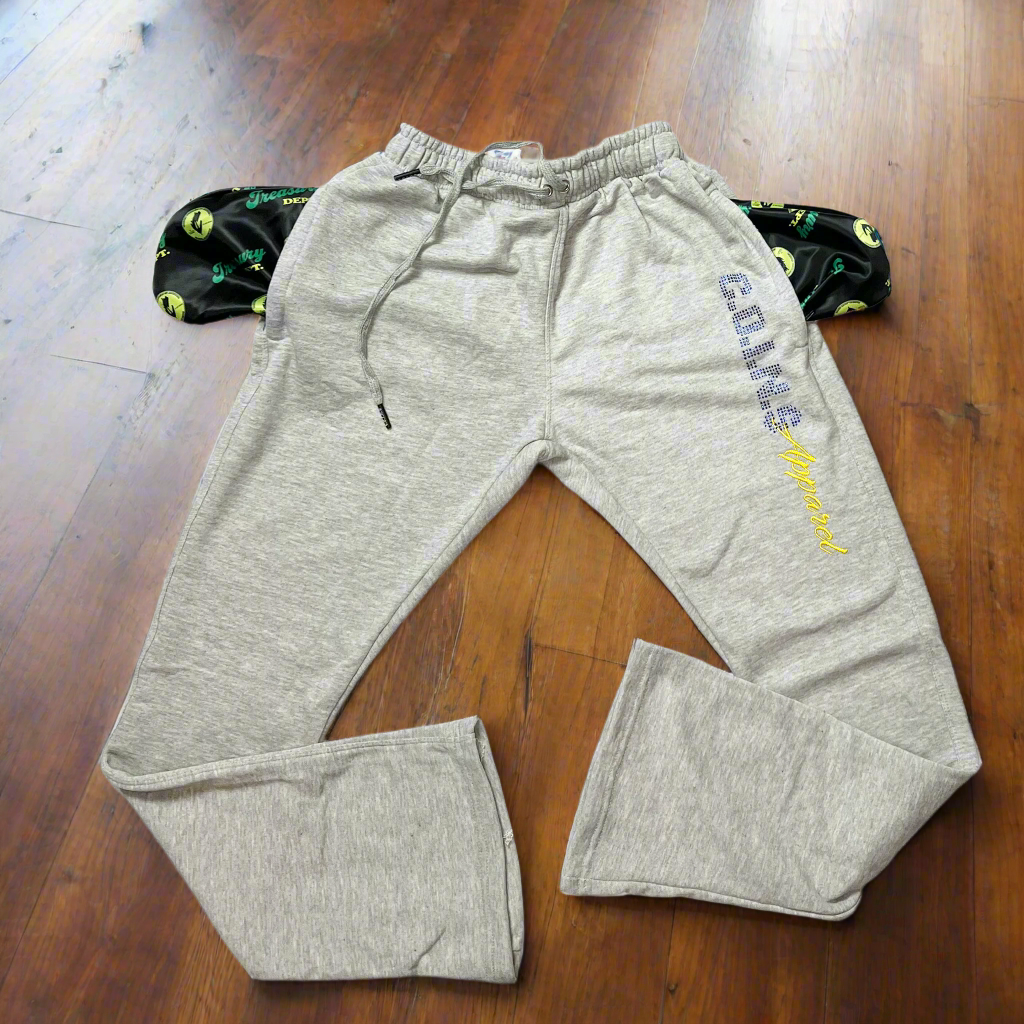 C.O.I.N.$ TERRY CLOTH STACKED BOTTOM SWEATPANTS
