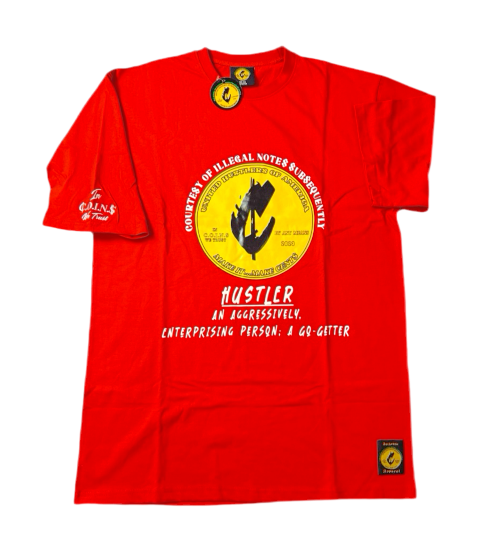 C.O.I.N.$ crew neck Short sleeve T-shirt/ red