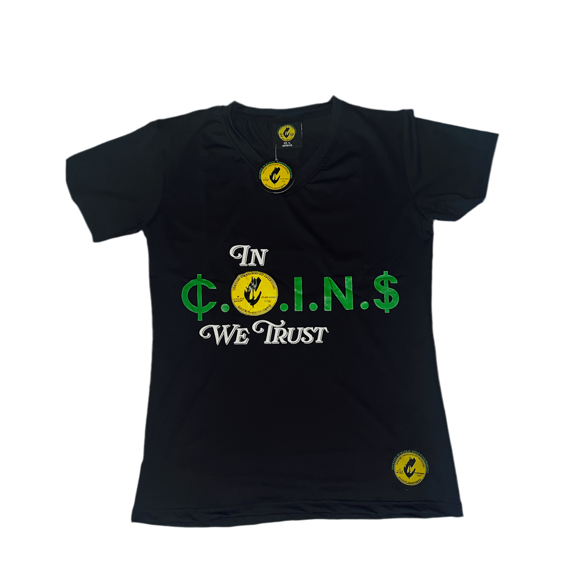 <a href="/products/coins-woman-s-slim-fit-polyester-elastane-breathable-v-neck-t-shirts-clothing" title="C.O.I.N.$ Woman’s Polyester Slim Fit V-Neck T-Shirts">C.O.I.N.$ WOMAN’S POLYESTER V-NECK T-SHIRT</a>