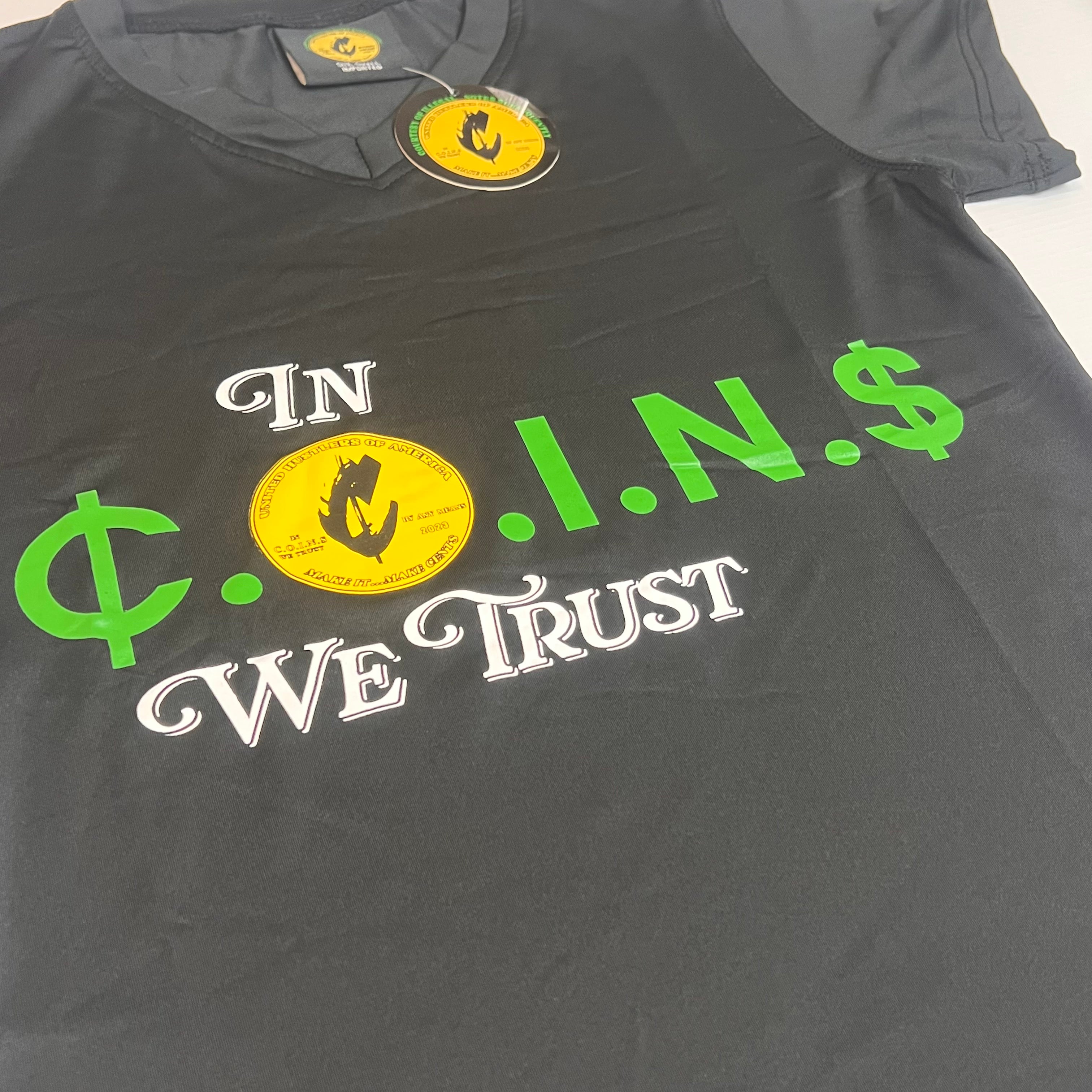 C.O.I.N.$ Woman’s Polyester Slim Fit V-Neck T-Shirts
