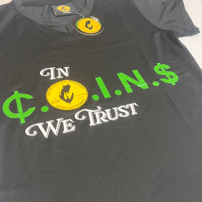 C.O.I.N.$ Woman’s Polyester Slim Fit V-Neck T-Shirts