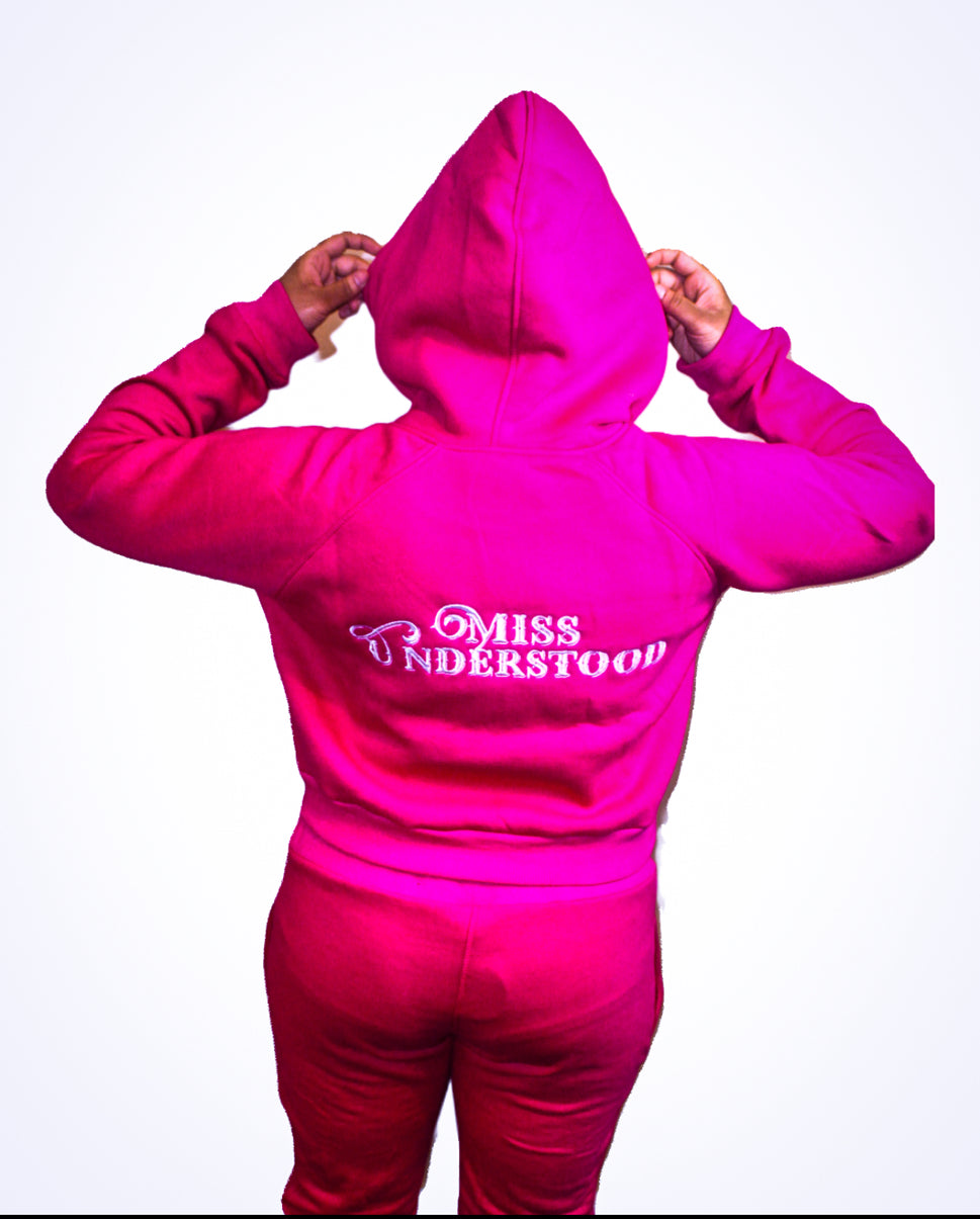 C.O.I.N.$ Woman’s Crop Top Cotton  Hooded Sweatsuits