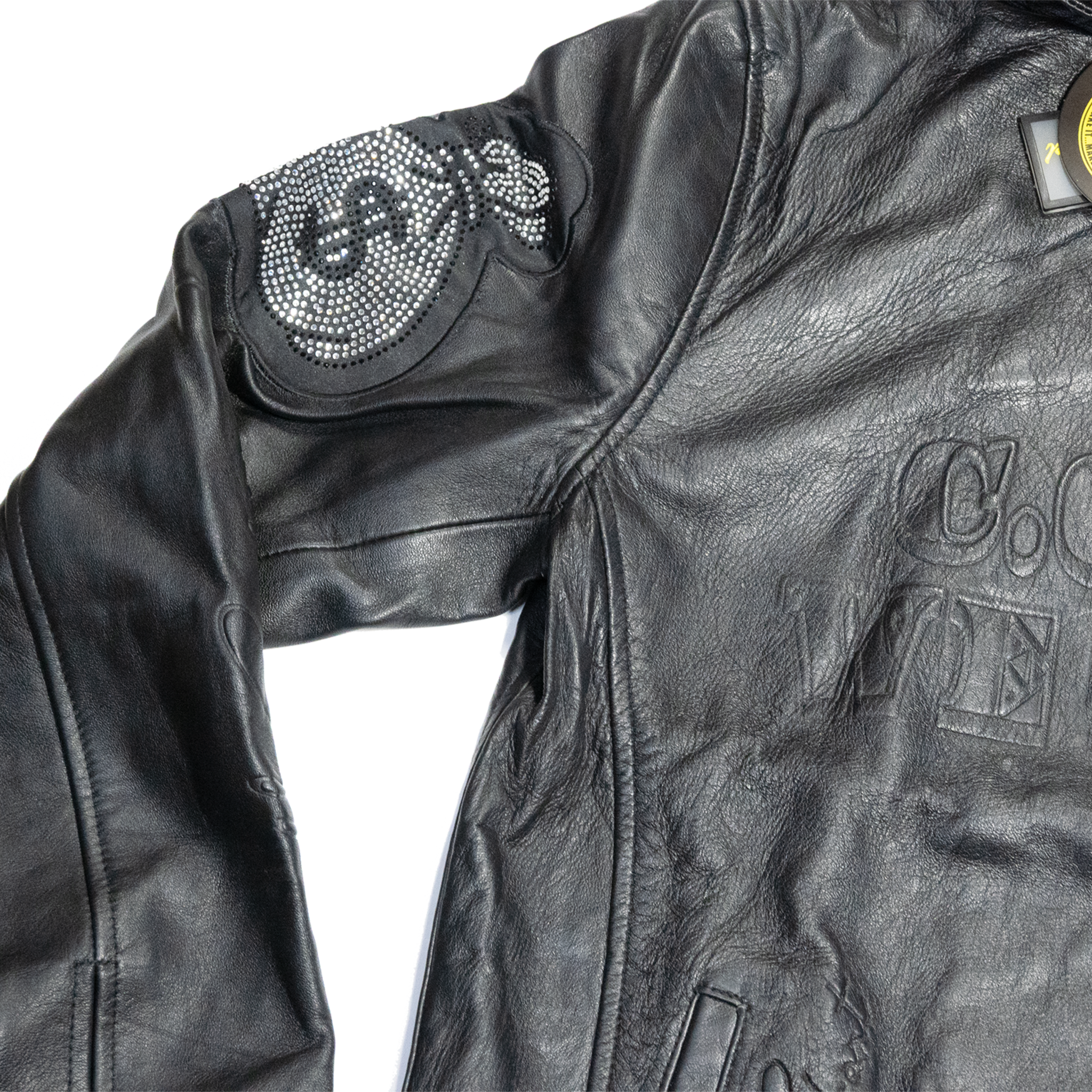 NUMMI VESTES  "ALWAYS TOUCH MONEY(A.T.M)" ALL BLACK LEATHER HOODIE